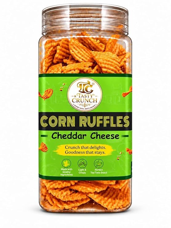 Tasty Crunch Corn Ruffles Cheddar Cheese Crunchy Corn Snack 80 g