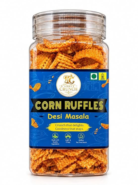 Tasty Crunch Corn Ruffles Desi Masala Spicy Corn Snack 80 g