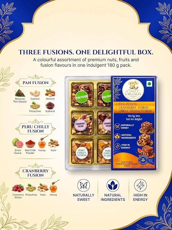Tasty Crunch Fusion Delight Assorted Dry Fruit Sweets 180 g