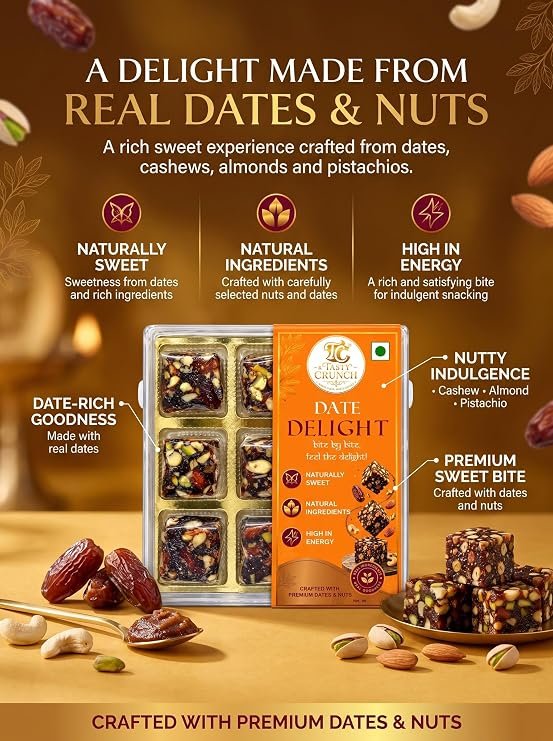 Tasty Crunch Date Delight Dates & Nuts Dry Fruit Sweet 180 g