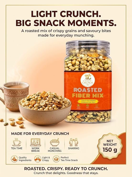 Tasty Crunch Roasted Fiber Mix Jowar Bajra Snack Mix 150 g gallery image