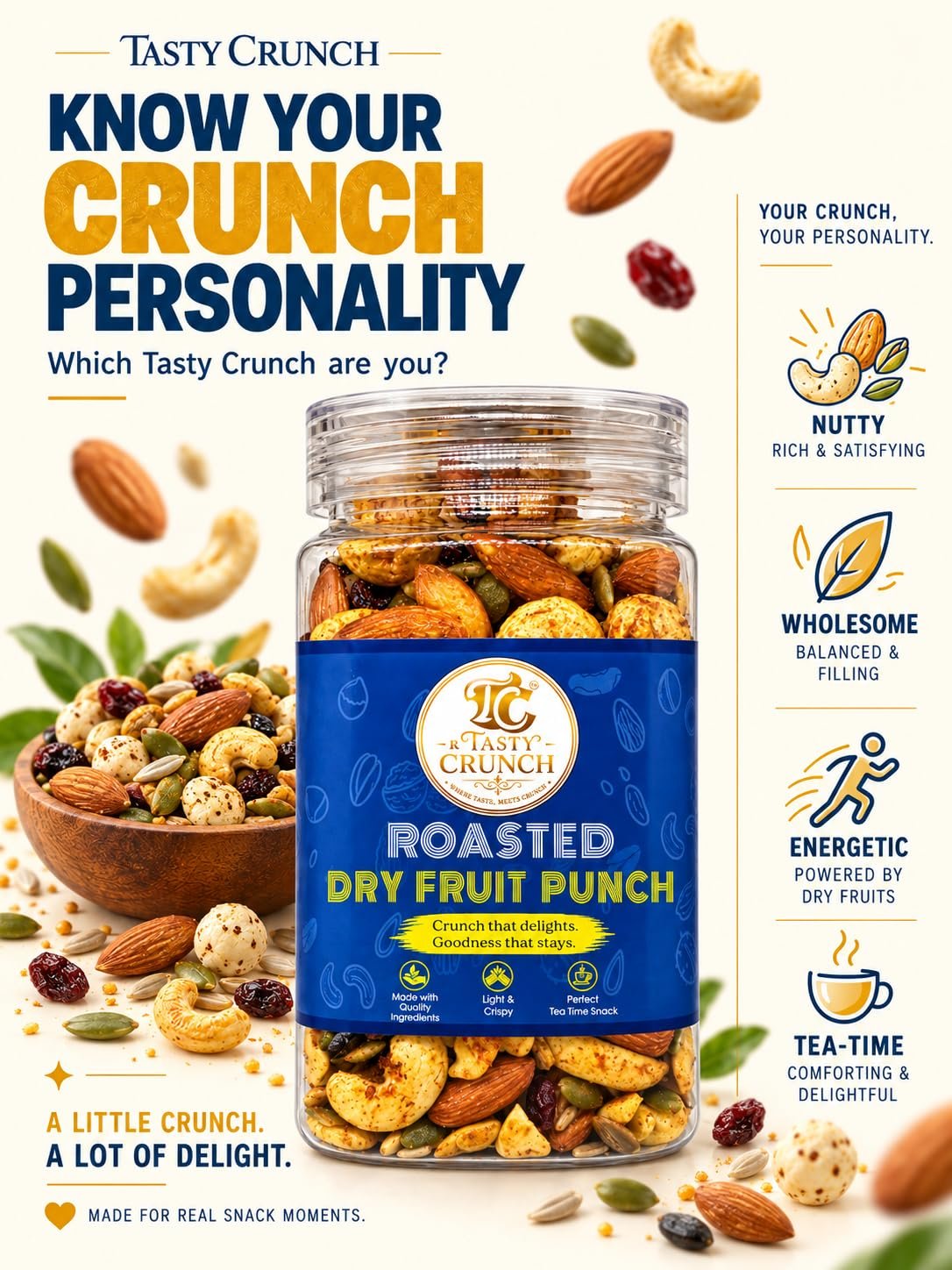 Tasty Crunch Roasted Dryfruit Punch Seeds & Betries Mix 180g gallery image