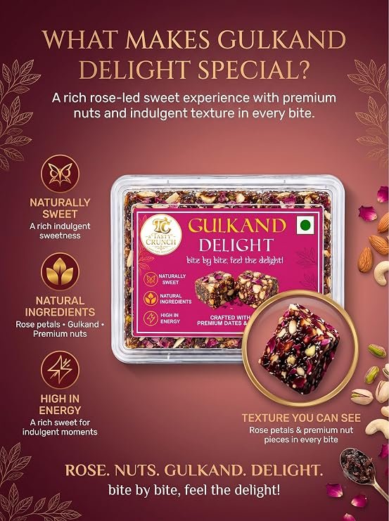 Tasty Crunch Gulkand Delight Dry Fruit Sweet with Dates & Nuts 250 g gallery image