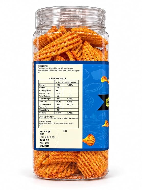 Tasty Crunch Corn Ruffles Desi Masala Spicy Corn Snack 80 g gallery image