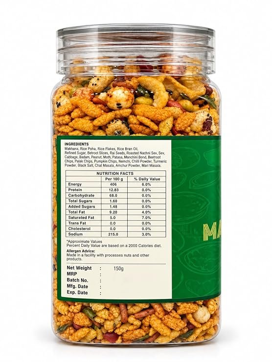 Tasty Crunch Healthy Makhana Bhel Fox Nut Snack Mix 150 g gallery image