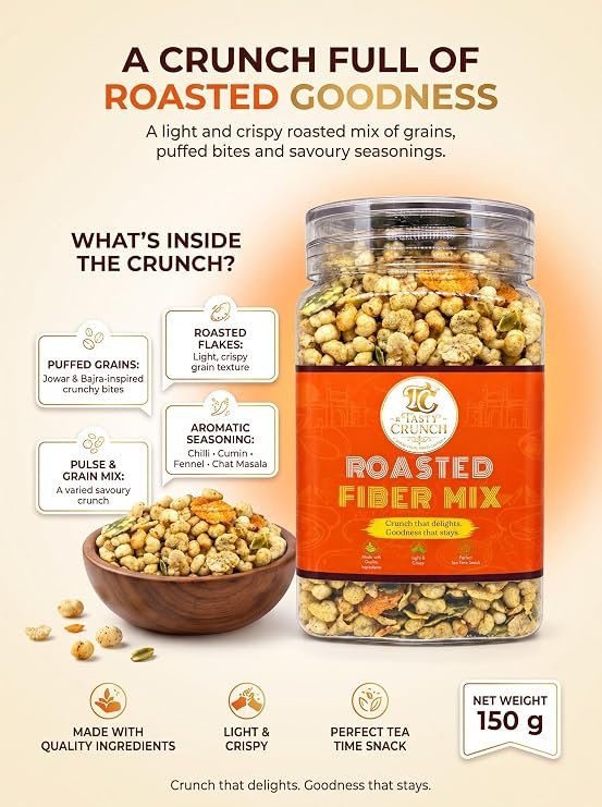 Tasty Crunch Roasted Fiber Mix Jowar Bajra Snack Mix 150 g gallery image
