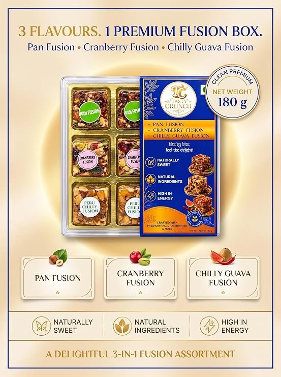 Tasty Crunch Fusion Delight Assorted Dry Fruit Sweets 180 g gallery image