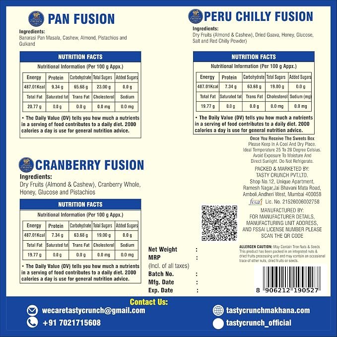 Tasty Crunch Fusion Delight Assorted Dry Fruit Sweets 180 g gallery image