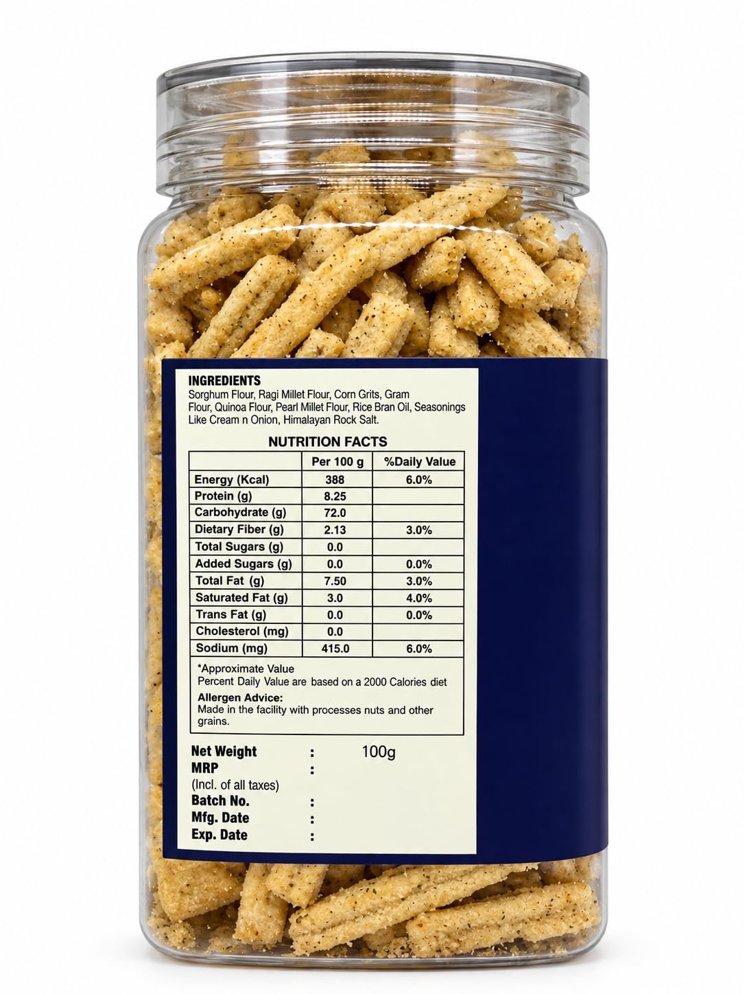 Tasty Crunch Roasted Jowar Sticks Cream & Onion 100 g gallery image