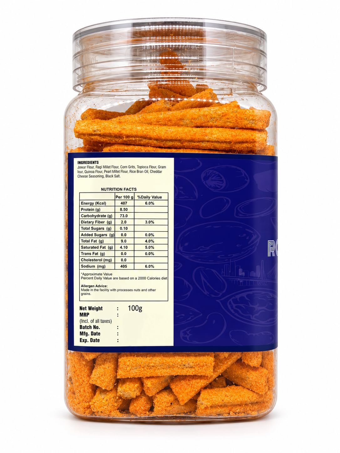 Tasty Crunch Roasted Jowar Sticks Cheddar Cheese 100 g gallery image