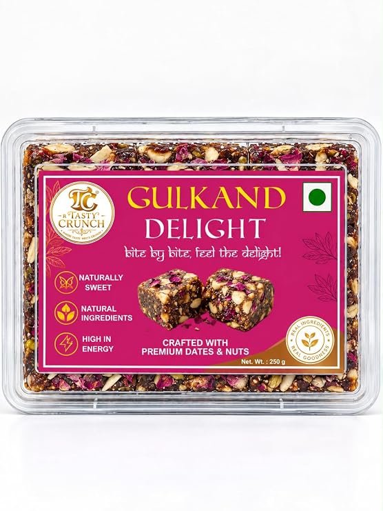 Tasty Crunch Gulkand Delight Dry Fruit Sweet with Dates & Nuts 250 g gallery image