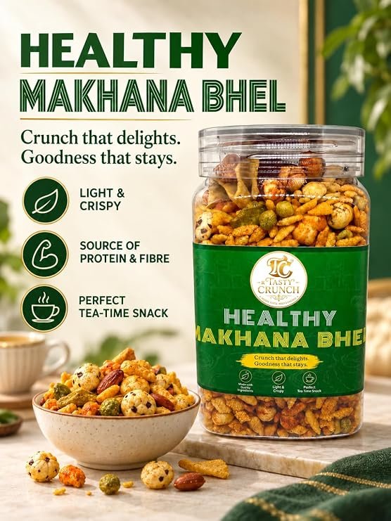 Tasty Crunch Healthy Makhana Bhel Fox Nut Snack Mix 150 g gallery image