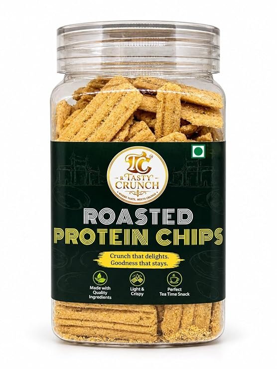 Tasty Crunch Roasted Protein Chips Cream & Onion Snack 80 g
